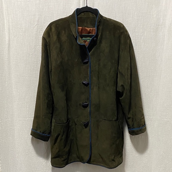 Vintage Danier Green Suede Coat - Picture 9 of 16